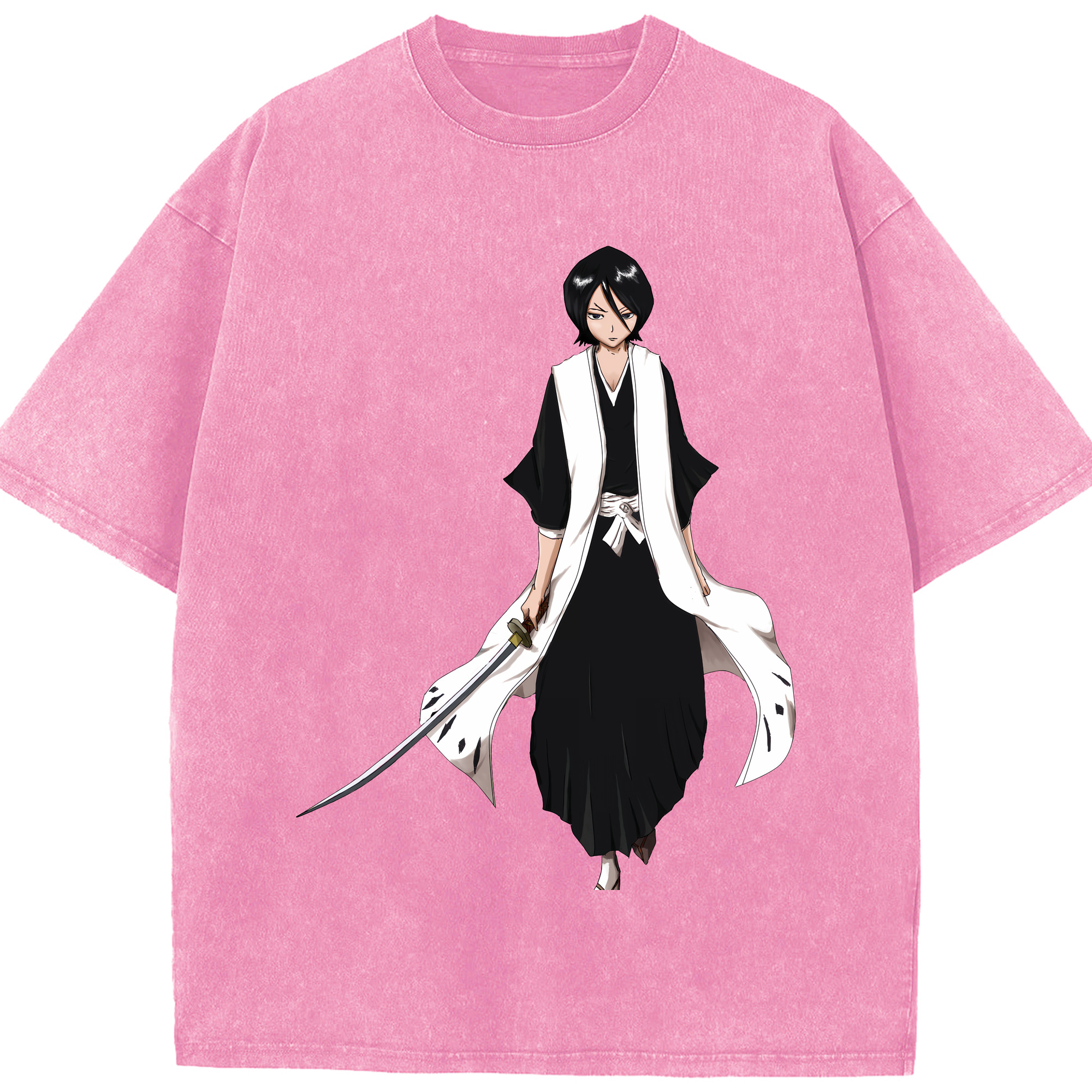 （画像用） ブリーチ 朽木ルキア BLEACH Kuchiki Rukia 綿100% ヴィンテージ風 半袖Tシャツ（フロントプリント）